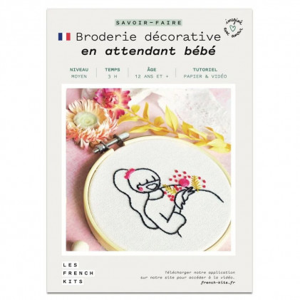 French Kit de broderie En attendant bébé