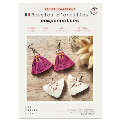 French Kit DIY Boucles d'oreilles Pompounette