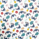 Tissu coton Disney imprimé Stitch Blanc / Bleu