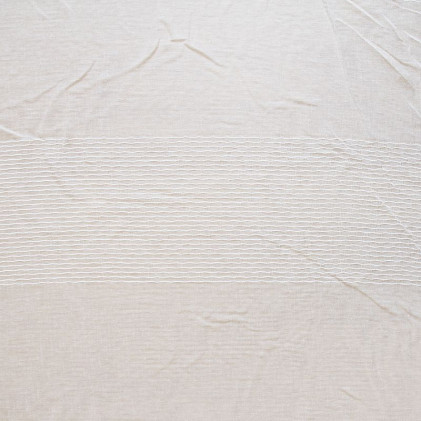 Tissu voile rayé plombé Bélize 305cm Blanc