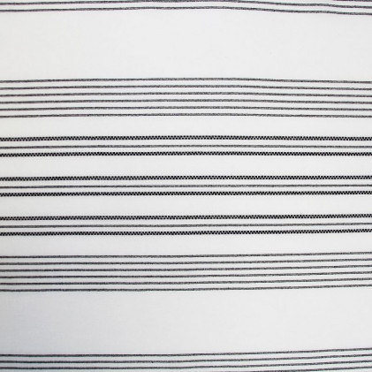 Tissu voilage effet lin Rayures 300cm plombé Blanc / Noir