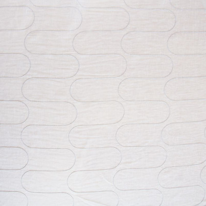 Tissu voile brodé Tempo 300cm plombé Blanc / Argent