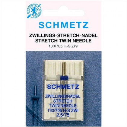 Aiguille double stretch SCHMETZ 2,5mm Blanc
