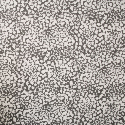 Tissu satin de polyester imprimé Fleurs Gris / Blanc