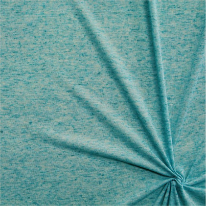 Tissu jersey chiné Stanys Bleu turquoise