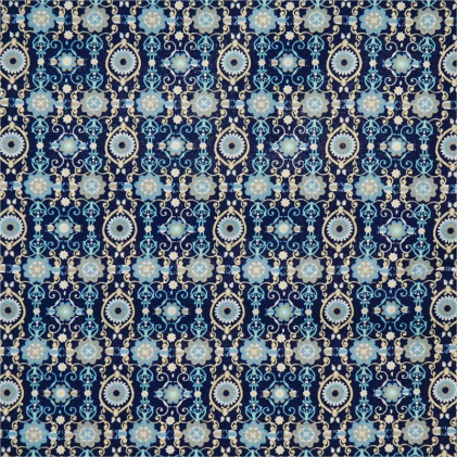Tissu coton imprimé Aaron Bleu