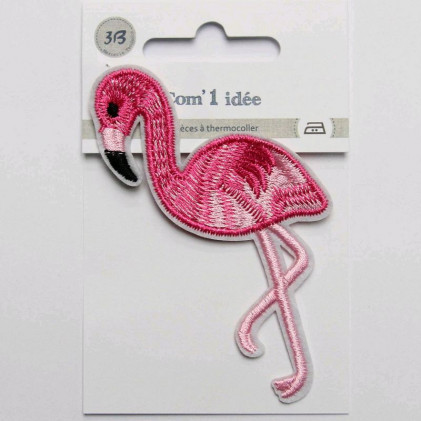 Ecusson thermocollant Flamant rose Rose