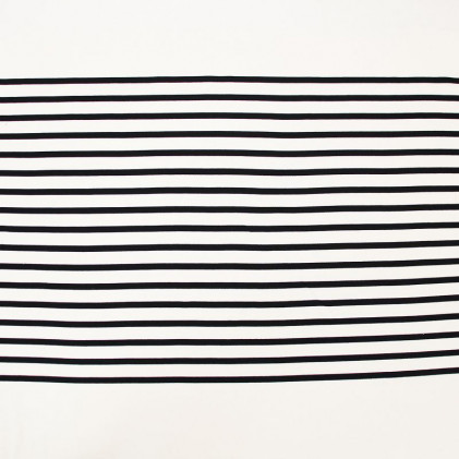 Tissu tricot Armor Lux® Marinière Blanc / Noir