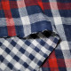 Tissu double gaze de coton double face Caro Bleu marine / Rouge