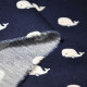Tissu coton Oeko-Tex imprimé Baleines bleu marine