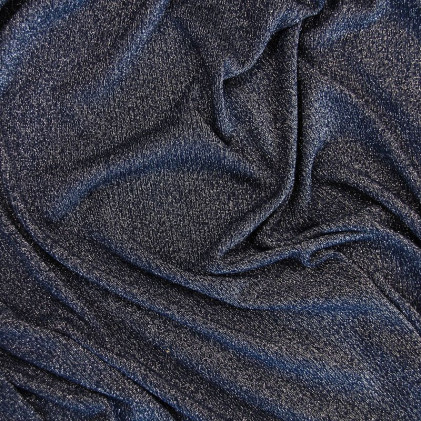 Tissu maille viscose lurex Bleu marine