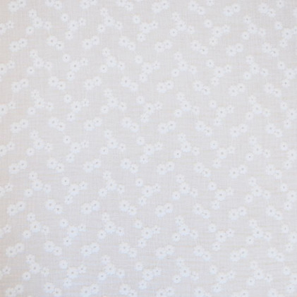 Tissu double gaze de coton brodée Esmée Blanc