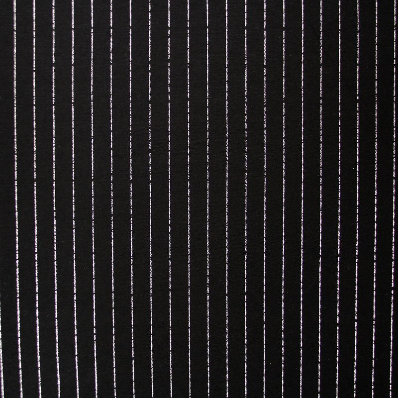 Tissu viscose imprimé rayures Tennis lurex Noir - Self Tissus