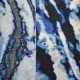 Tissu viscose imprimé Tigré Bleu