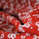 Tissu coton imprimé Cherry Rouge