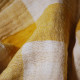 Tissu double gaze de coton double face Vichy Jaune moutarde