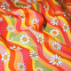 Tissu coton Bio imprimé Marguerites Multicolore
