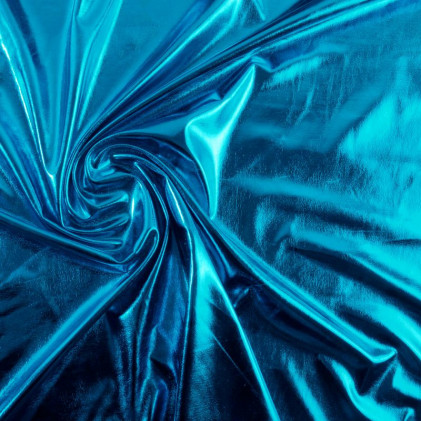 Tissu lycra lamé Clappoti    Bleu turquoise