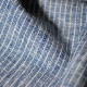 Tissu lin effet jeans Rayures Bleu