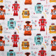 Tissu patchwork Robots Multicolore