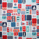 Tissu patchwork Marina Rouge / Bleu