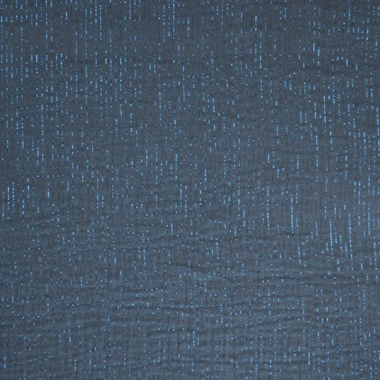 Tissu double gaze de coton Fil Lurex Bleu
