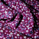 Tissu popeline Oeko-Tex imprimé Floral Violet aubergine