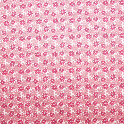 Tissu coton BIO imprimé Pâquerettes Rose saumon