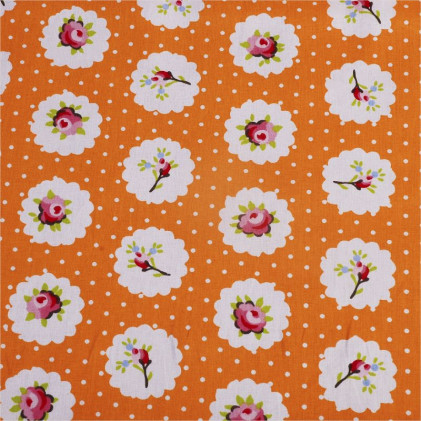 Tissu coton imprimé Suzie Orange
