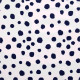 Tissu coton extensible Stain Blanc / Bleu marine