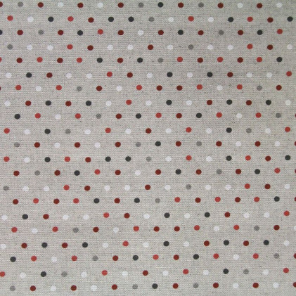 Tissu coton des points blancs 6mm swafing Leona enduit rouge toile cirée