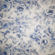 Tissu coton à draps imprimé Toile de Jouy Blanc / Bleu