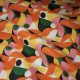 Tissu coton Oeko-Tex imprimé Motifs géométriques Orange