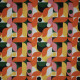 Tissu coton Oeko-Tex imprimé Motifs géométriques Orange
