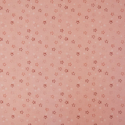 Tissu coton BIO Etoiles Rose