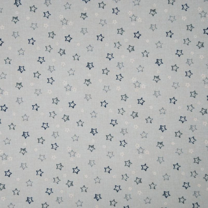 Tissu coton BIO Etoiles Bleu