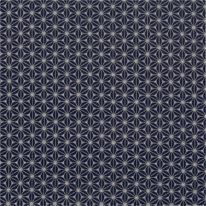 Coton imprimé Fuji  Bleu marine
