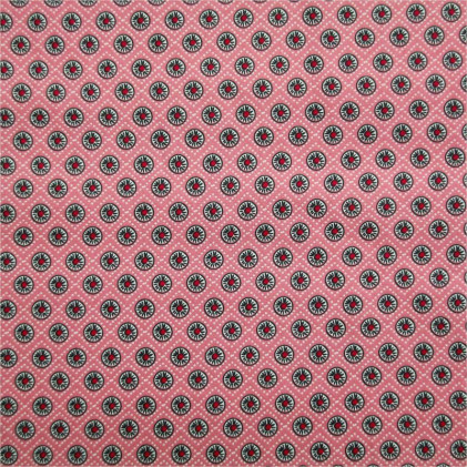 Tissu coton imprimé Popéana Rose / Gris