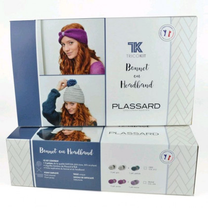 Kit de tricot Bonnet & Headband Gris / Canard