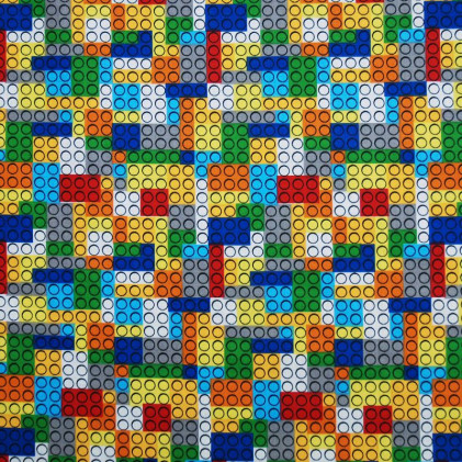 Tissu coton œko-tex imprimé Légo build Multicolore