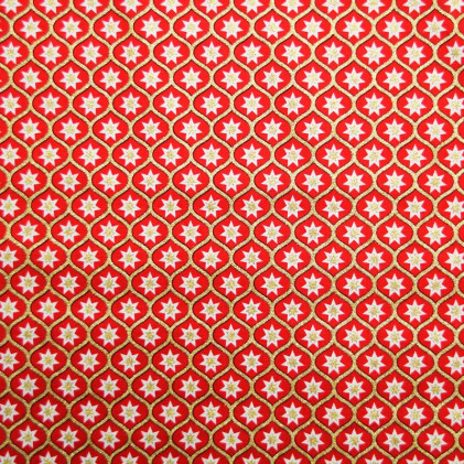 Tissu coton glitter imprimé Pampilles Rouge