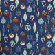 Tissu Noël imprimé Boules de Noël Oeko Tex Bleu marine