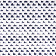 Tissu coton imprimé Wallis Blanc / Bleu marine