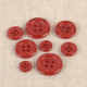Petits boutons ronds 4 trous 11mm Rouge