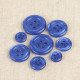 Petits boutons ronds 4 trous 11mm Bleu