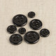 Petits boutons ronds 4 trous 11mm Noir