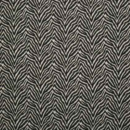 Tissu coton imprimé Oeko-Tex Zebra  Noir
