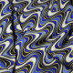 Tissu coton vintage Oeko-Tex Groovy Bleu