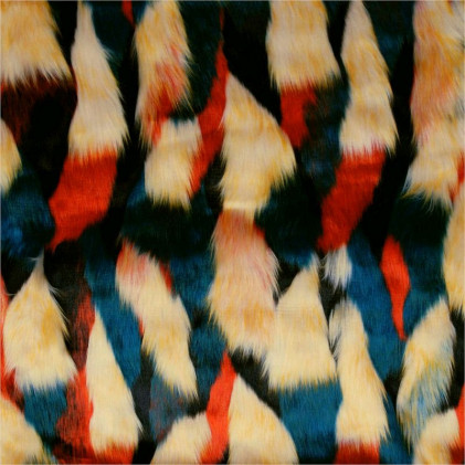 Tissu fourrure haute couture Dahu Multicolore