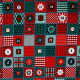 Tissu coton Noël Calendar Rouge / Vert